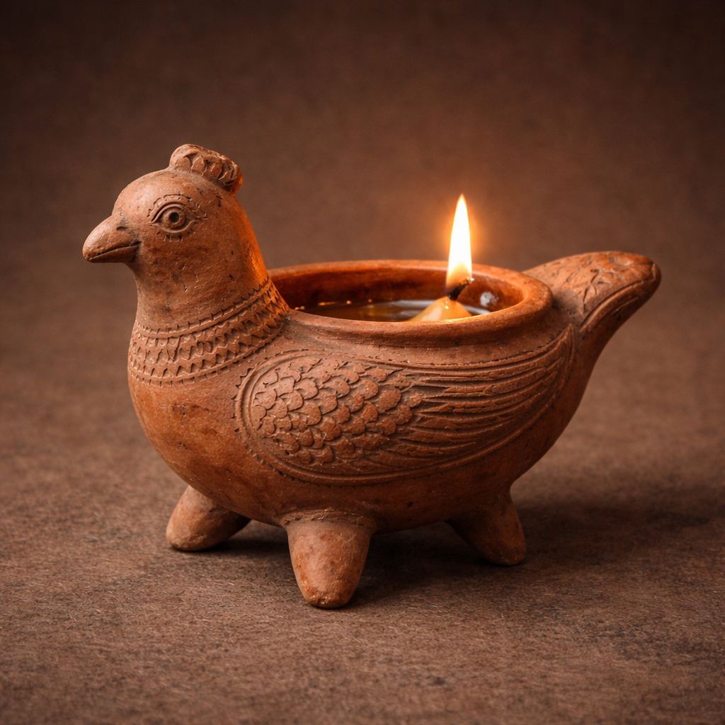 Lampe rituelle en terre cuite