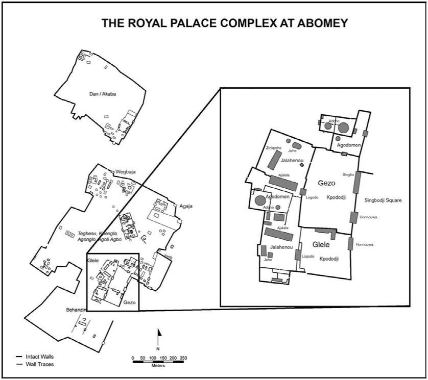 Plan du palais royal d'Abomey – 1892