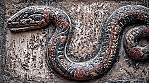 Symbole du serpent Dan peint sur un mur