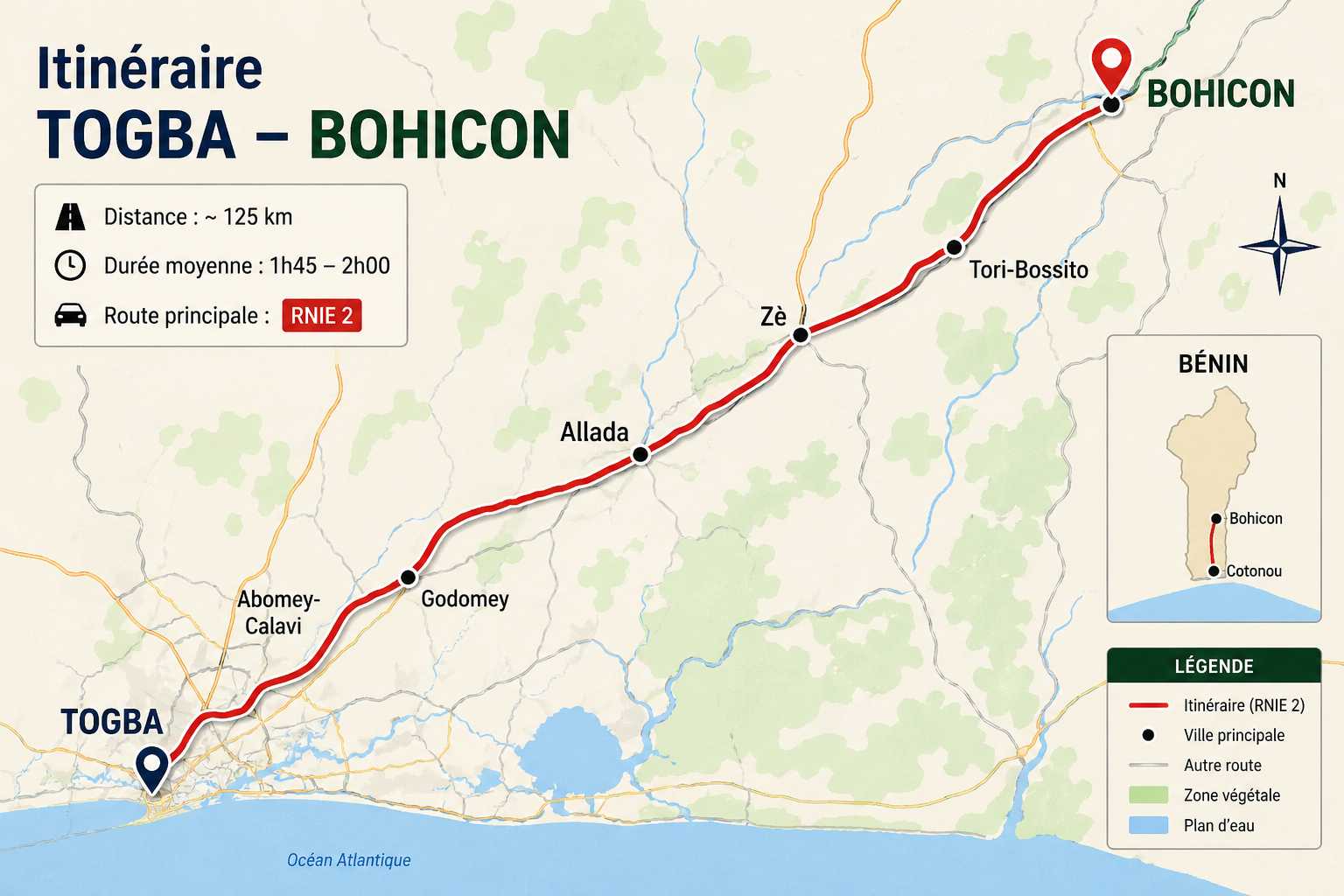 Paysage entre Togba et Bohicon