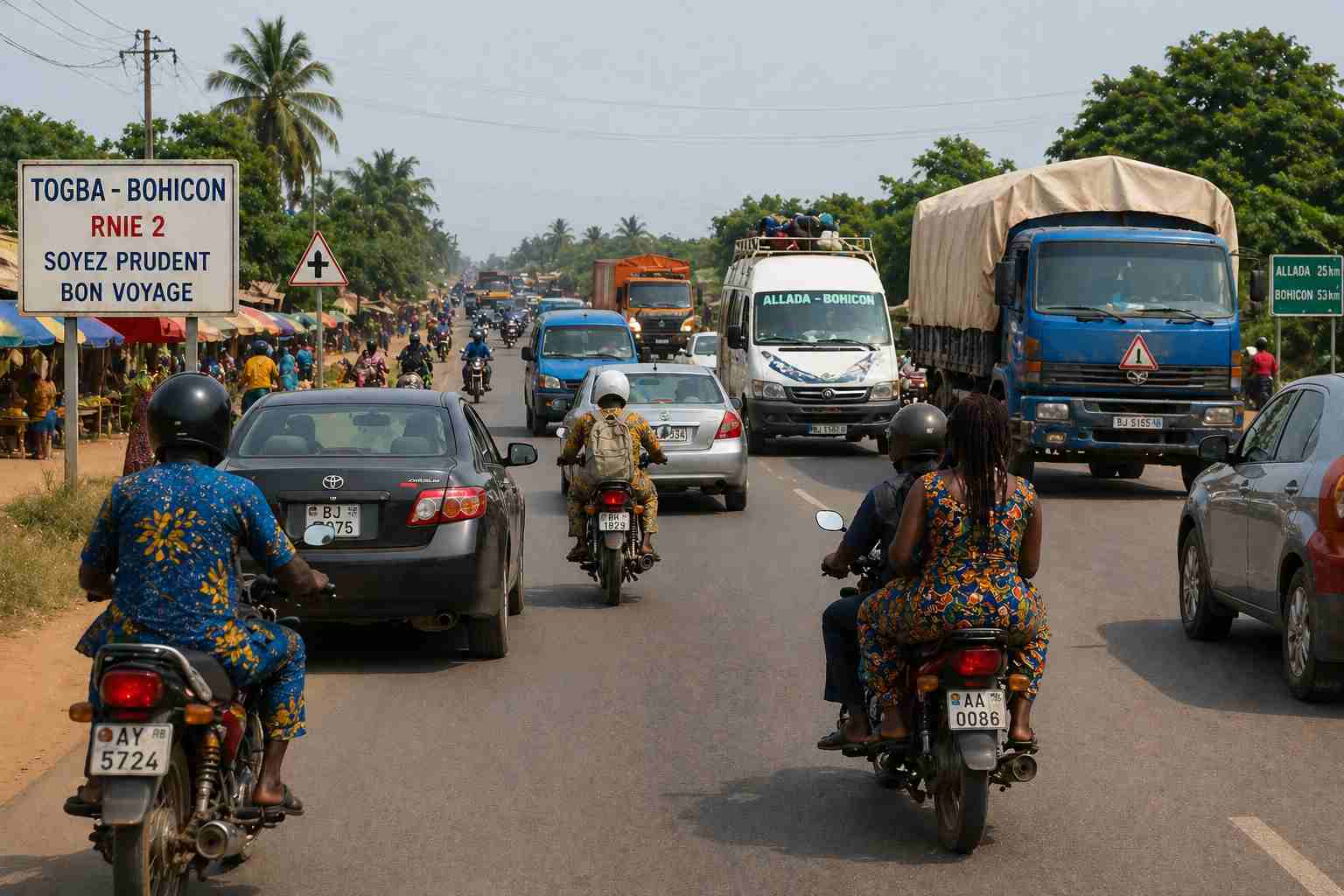 Circulation entre Togba et Bohicon